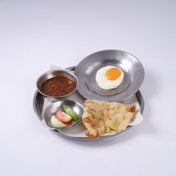 โรตี1แผ่น+แกงเนื้อ+ไข่ดาว