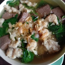 ต้มเลือดหมูหมูสับใบตำลึง (ไม่ใส่เครื่องใน)