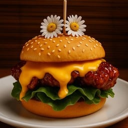 เบอร์เกอร์ไก่กรอบซอสเผ็ด