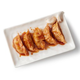 เกี๊ยวซ่าทอดกรอบซอสเผ็ดน้ำผึ้งกระเทียม