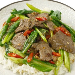 ข้าวตับหมูคะน้าผัดน้ำมันหอย