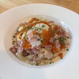 Fettuccine Carbonara with Ikura