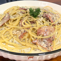 [อร่อยซ่ากับโค้ก] สปาเก็ตตี้ทรัฟเฟิลเบค่อน +  โค้ก ออริจินัล (กระป๋อง)