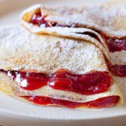 Soft crepe strawberry jam fresh strawberry Nutella