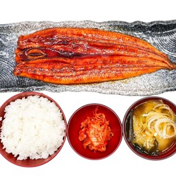Unagi Set (1ตัว 220 g.)เซ็ทปลาไหลย่างซอส ข้าว+กิมจิ+มิโซะซุป