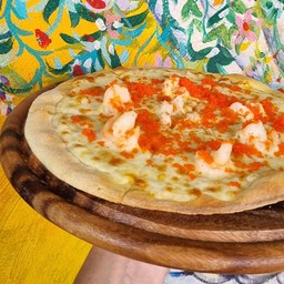 พิซซ่าครีมซอสกุ้งไข่กุ้ง