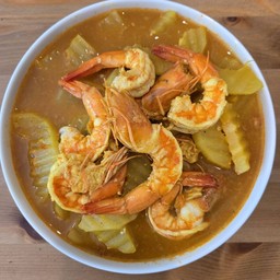 แกงเหลืองมะละกอกุ้ง (สูตรคลีน)(กับข้าว)