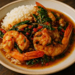 ้ข้าวกะเพรากุ้ง