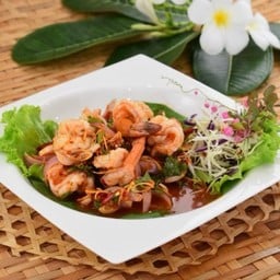 ยำตะไคร้กุ้งสด