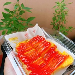 ปังปิ้งหน้าเนย+สตอเบอรี่ 1 แผ่น