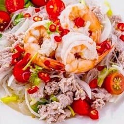 ยำวุ้นเส้นหมูสับใส่กุ้ง