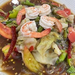 ตำเส้นแก้วกุ้งสุก 120 บาท