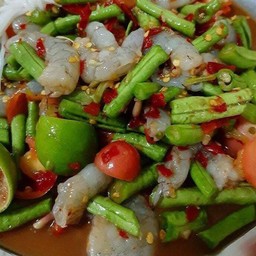 ตำถั่วปูปลาร้ากุ้งสด