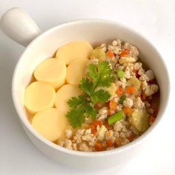 เต้าหู้ทรงเครื่องอกไก่สับ ไร้น้ำมัน + ข้าวกล้อง 245KCAL