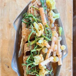 ปลากระพงแป๊ะซะ+ไข่ปลา