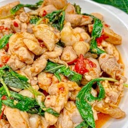 กะเพราไก่ ( เป็นกับ )