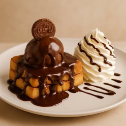 มินิโทสต์วิปครีมโอวัลตินภูเขาไฟ Mini Toast Volcano with Chocolate Ice Cream 