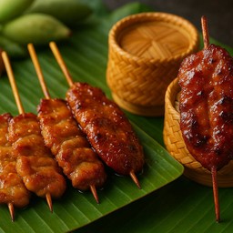 หมูปิ้ง 10ไม้+ไก่นุ่ม 2ไม้(แถมฟรีข้าวเหนียว 1ห่อ)