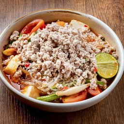 ตำเส้นแก้วหมูสับ