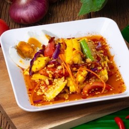 ตำข้าวโพด + ไข่เค็ม