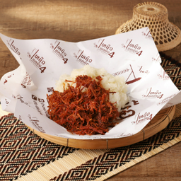 หมูฝอย+ข้าวเหนียว - Dee Fried shredded Pork with sticky rice