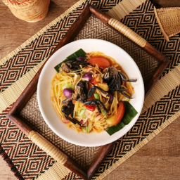 ส้มตำปลาร้า(ไม่ใส่ปู) - Fermented Fish  papaya salad (No crab)