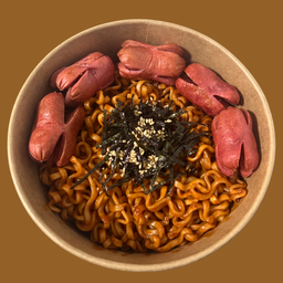 samyangมาม่าเกาหลีไส้กรอกแดง