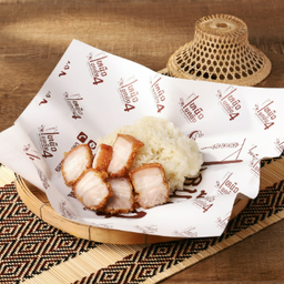 หมูสามชั้น+ข้าวเหนียว - Dee Fried pork belly with sticky rice