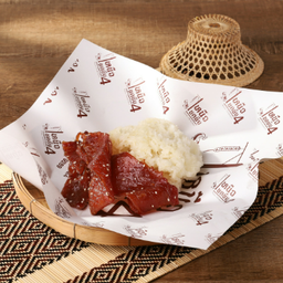 หมูสวรรค์+ข้าวเหนียว - Thai pork jerky with sticky rice