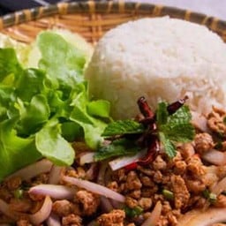 [อร่อยซ่ากับโค้ก] ข้าวลาบหมู +  โค้ก ออริจินัล (กระป๋อง)