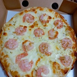 พิซซ่าหน้ากุ้งชีสใหญ่