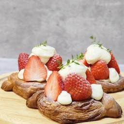 Fresh strawberry Danish croissant