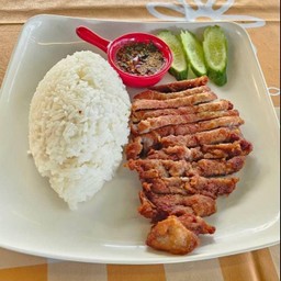 ข้าวสันคอหมูทอดจิ้มแจ่ว