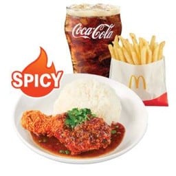 [อร่อยซ่ากับโค้ก] ชุดสุดคุ้ม แมคข้าวน้ำตกไก่ทอด สไปซี่