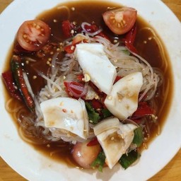 ตำเส้นเล็กปลาหมึก