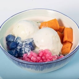 ไอศกรีมกะทิรวมมิตร ใส่ท็อปปิ้งธรรมดา