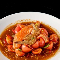 เกาเหลาแซลม่อนกุ้งสด