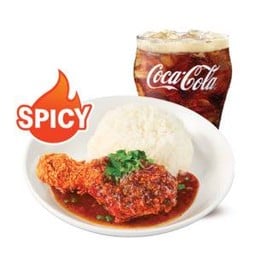 [อร่อยซ่ากับโค้ก] แมคข้าวน้ำตกไก่ทอด สไปซี่ (XL)