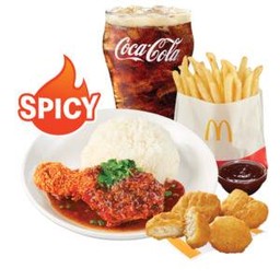 [อร่อยซ่ากับโค้ก] ชุดอิ่มคุ้ม แมคข้าวน้ำตกไก่ทอด สไปซี่