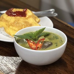 ข้าวไข่เจียว&แกงเขียวหวานไก่