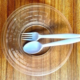 ชุดชามชามพลาสติก ขนาด 17cm x 6.3cm ช้อน ส้อม