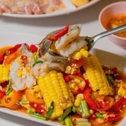 ตำข้าวโพดกุ้งสด