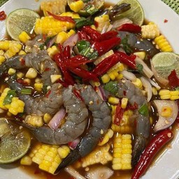 ยำข้าวโพดกุ้งสด สดๆสุดๆๆ