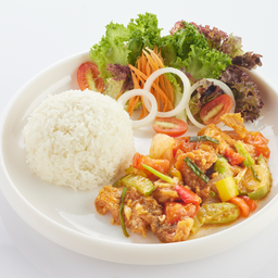 L ข้าวราด ผัดเปรี้ยวหวาน