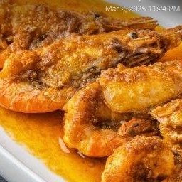 กุ้งแม่น้ำทอดเกลือ 3 ตัว