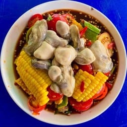 ตำข้าวโพดหอยนางรม 