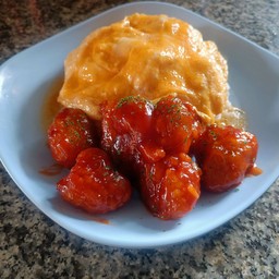 ข้าวไก่คาราเกะซอสแดง+ไข่ข้น