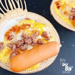 โตเกียว + ไข่ + หมูสับ + ไส้กรอก ( 2 ชิ้น )