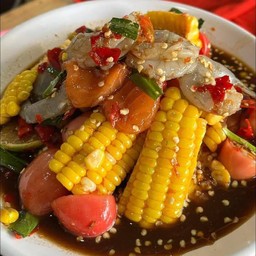 ตำข้าวโพดกุ้งสด