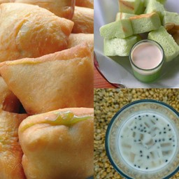 [เซตสุดฮิต] น้ำเต้าหู้ใส่เครื่องปกติ + ขนมปังสังขยา + ซาลาเปาใส่ใส้